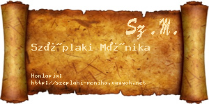 Széplaki Mónika névjegykártya