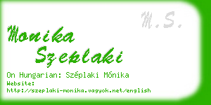 monika szeplaki business card